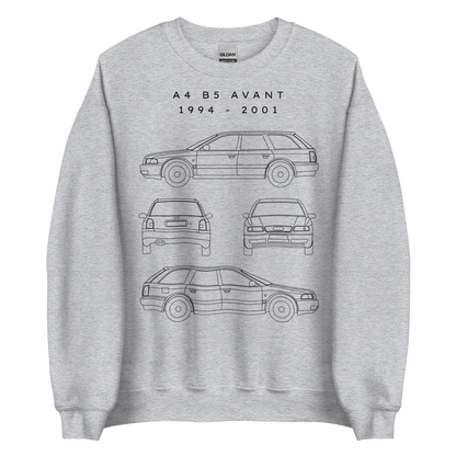 A4 B5 Avant Blueprint Unisex Sweatshirt Blueprint Fashion EU