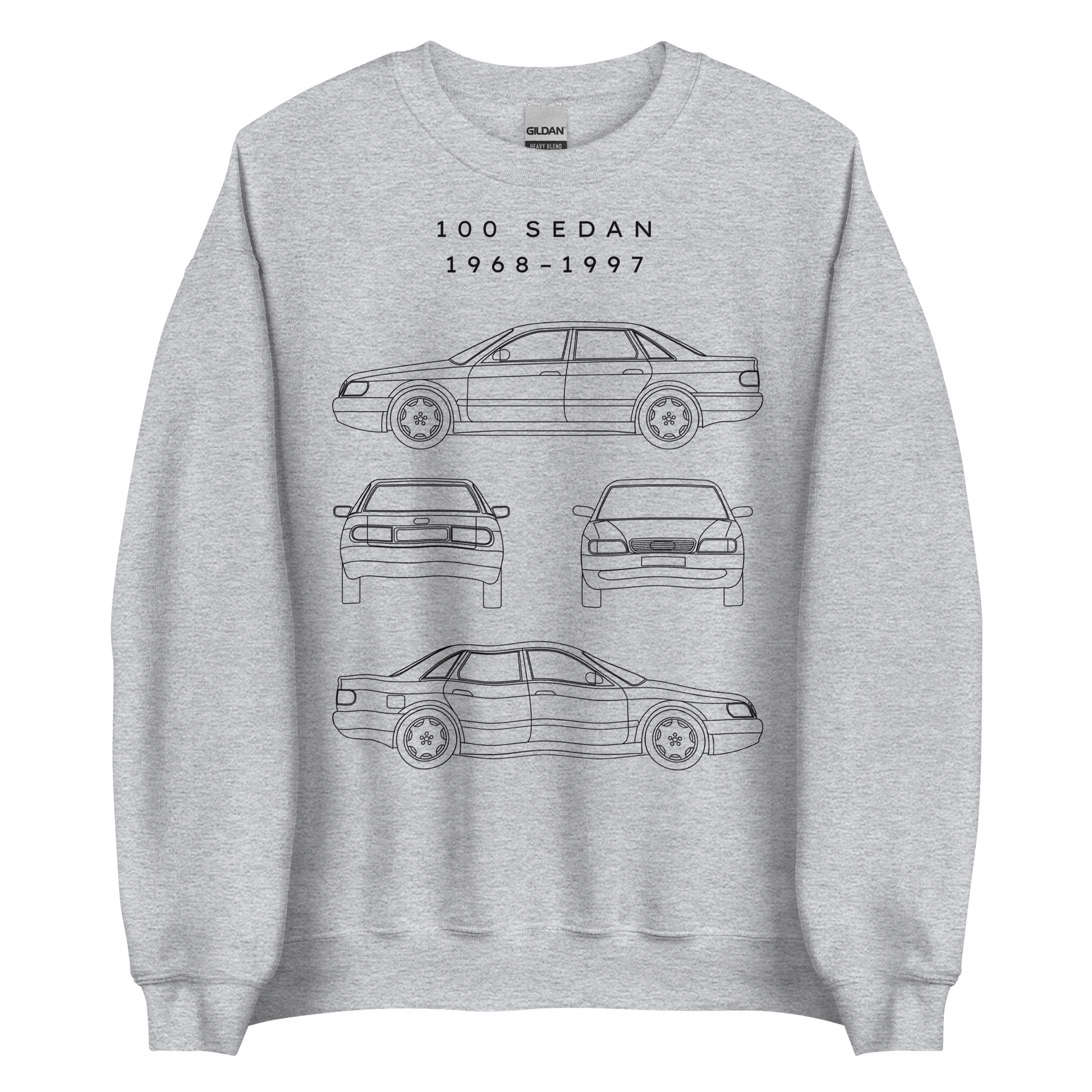 100 Sedan Blueprint Unisex Sweatshirt Blueprint Fashion EU