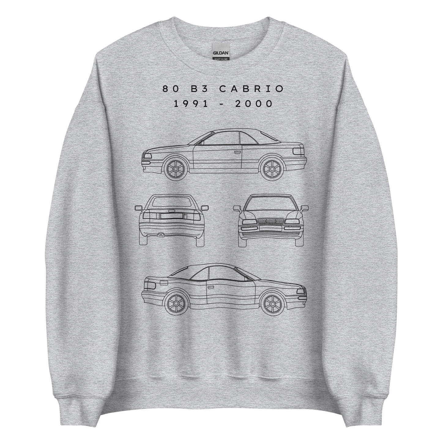 80 B3 Cabrio Blueprint Unisex Sweatshirt Blueprint Fashion EU