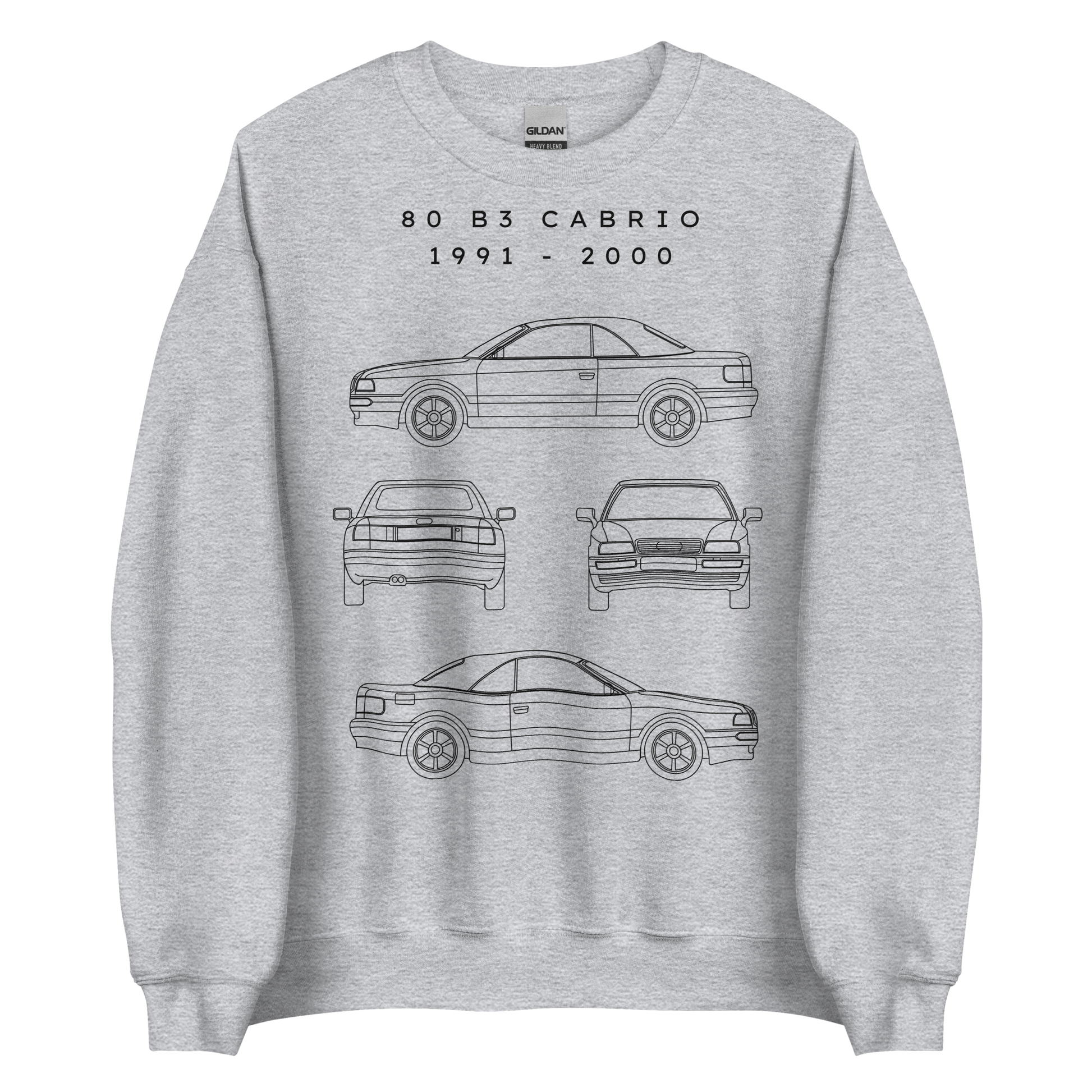 80 B3 Cabrio Blueprint Unisex Sweatshirt Blueprint Fashion EU