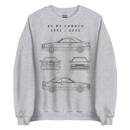 80 B3 Cabrio Blueprint Unisex Sweatshirt Blueprint Fashion EU