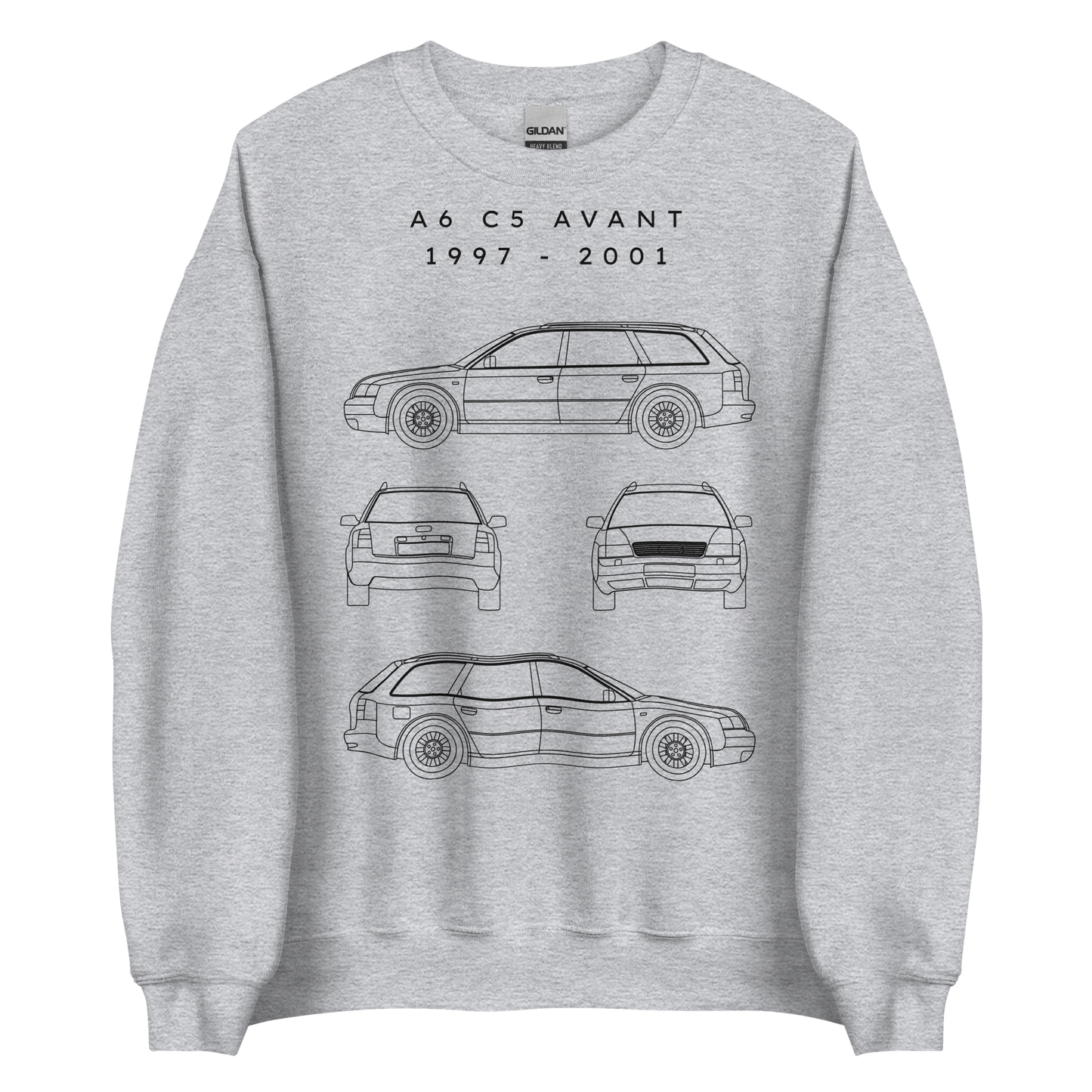 A6 C5 Avant Blueprint Unisex Sweatshirt Blueprint Fashion EU