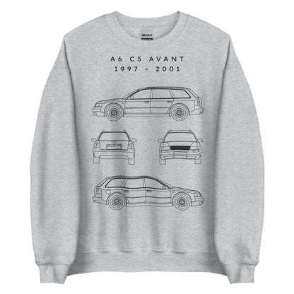 A6 C5 Avant Blueprint Unisex Sweatshirt Blueprint Fashion EU