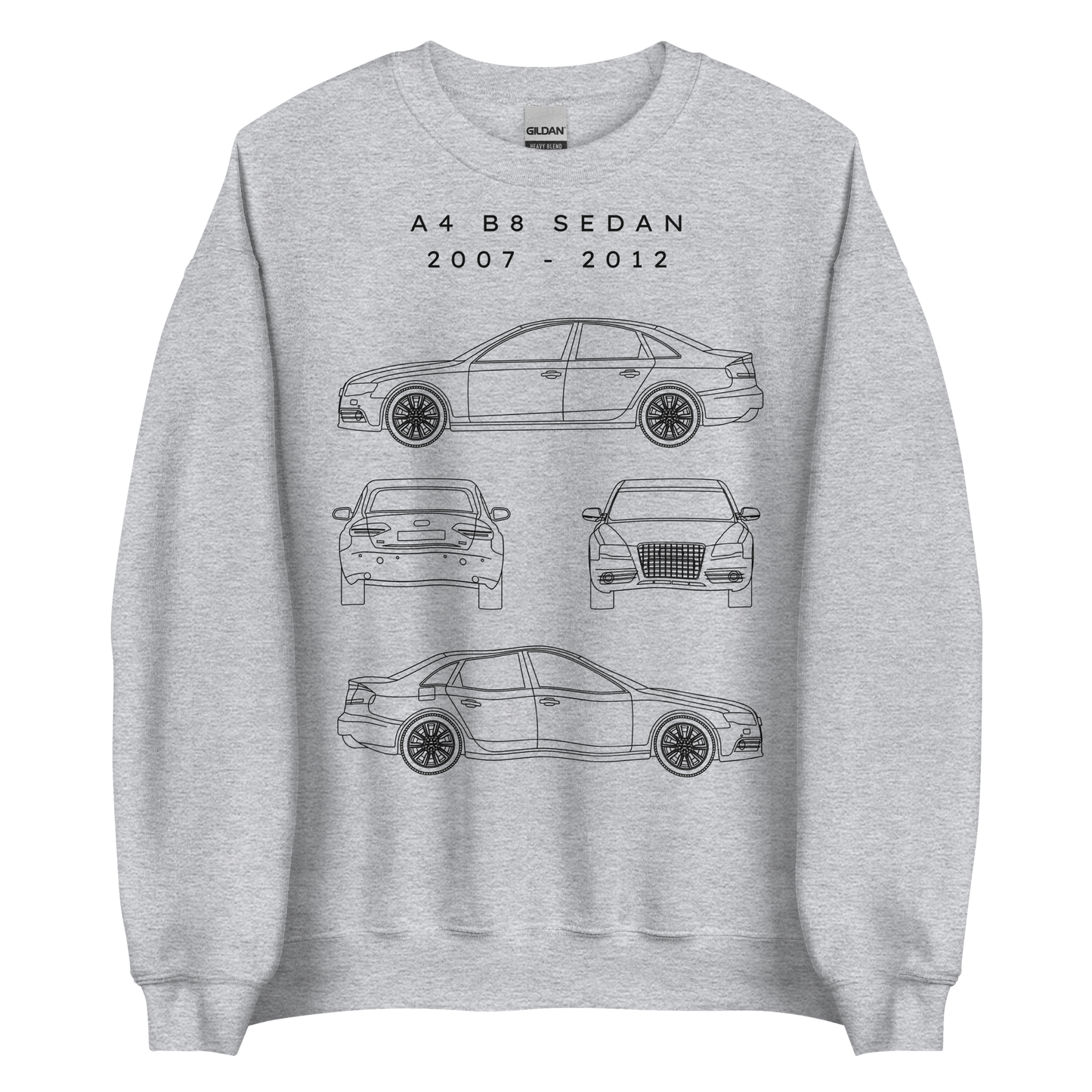 A4 B8 Sedan Blueprint Unisex Sweatshirt Blueprint Fashion EU