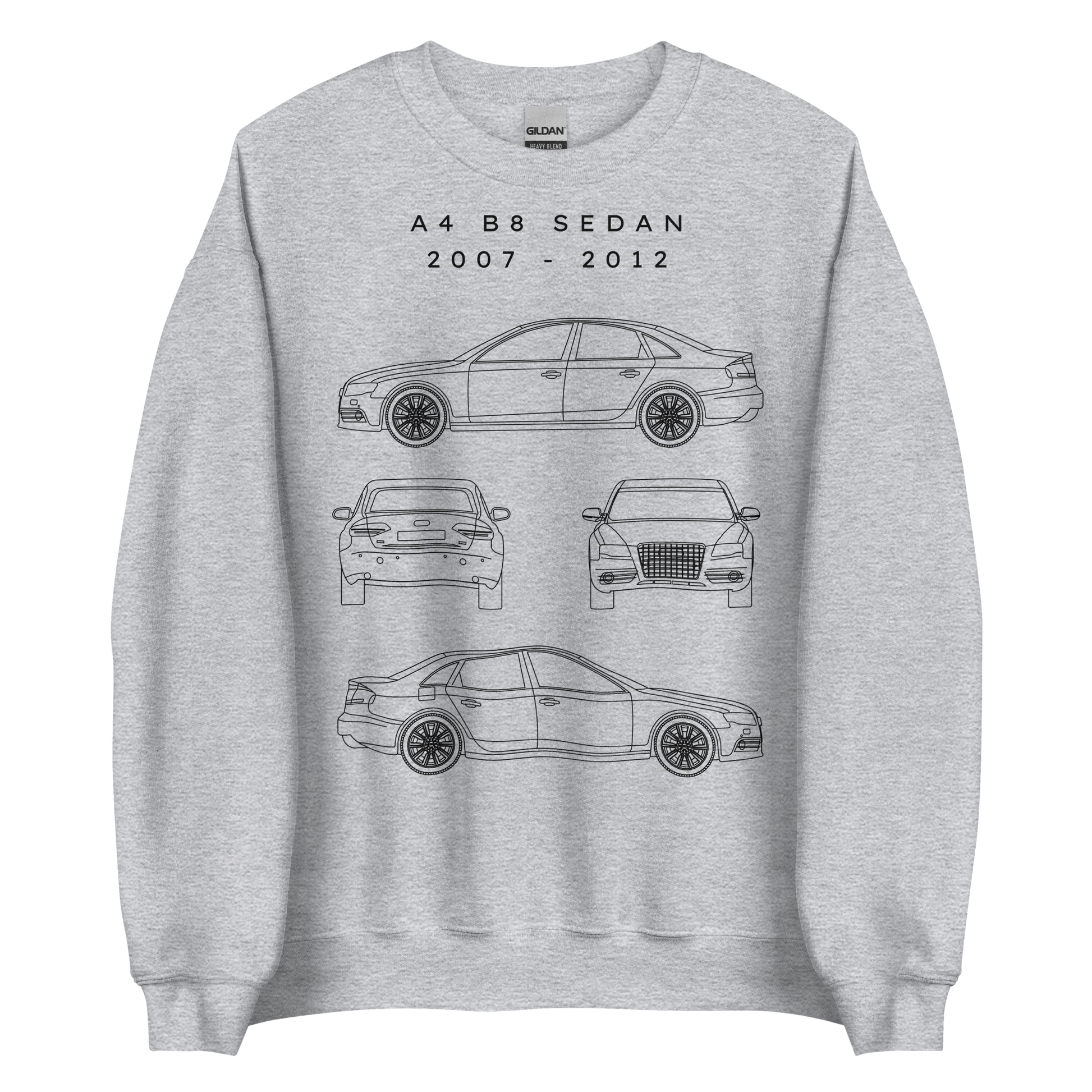 A4 B8 Sedan Blueprint Unisex Sweatshirt Blueprint Fashion EU