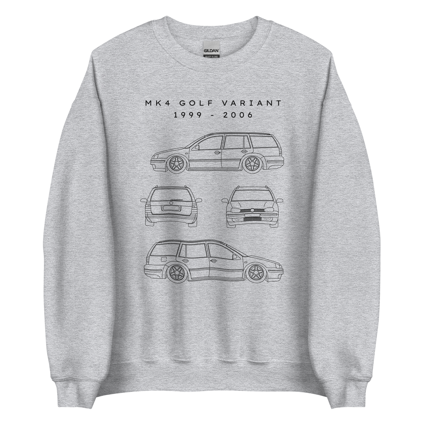 Golf Variant MK4 Blueprint Unisex Sweatshirt Blueprint Fashion EU