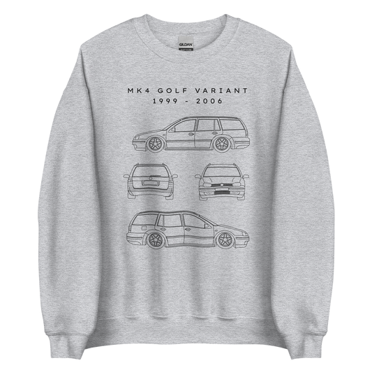 Golf Variant MK4 Blueprint Unisex Sweatshirt Blueprint Fashion EU