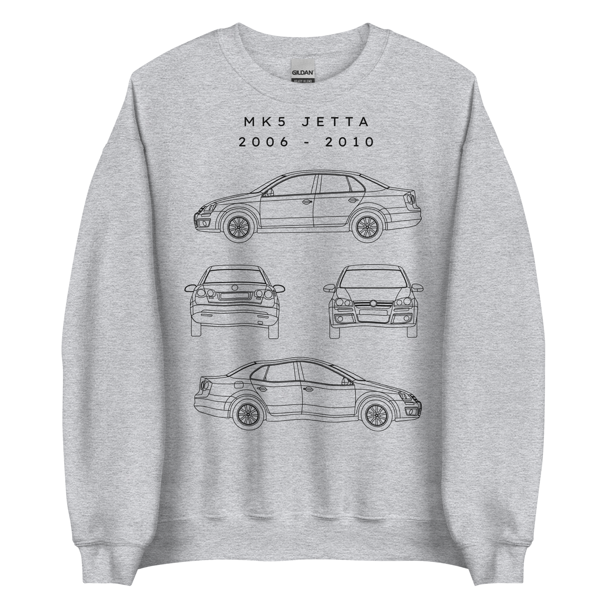 Jetta MK5 Blueprint Unisex Sweatshirt Blueprint Fashion EU