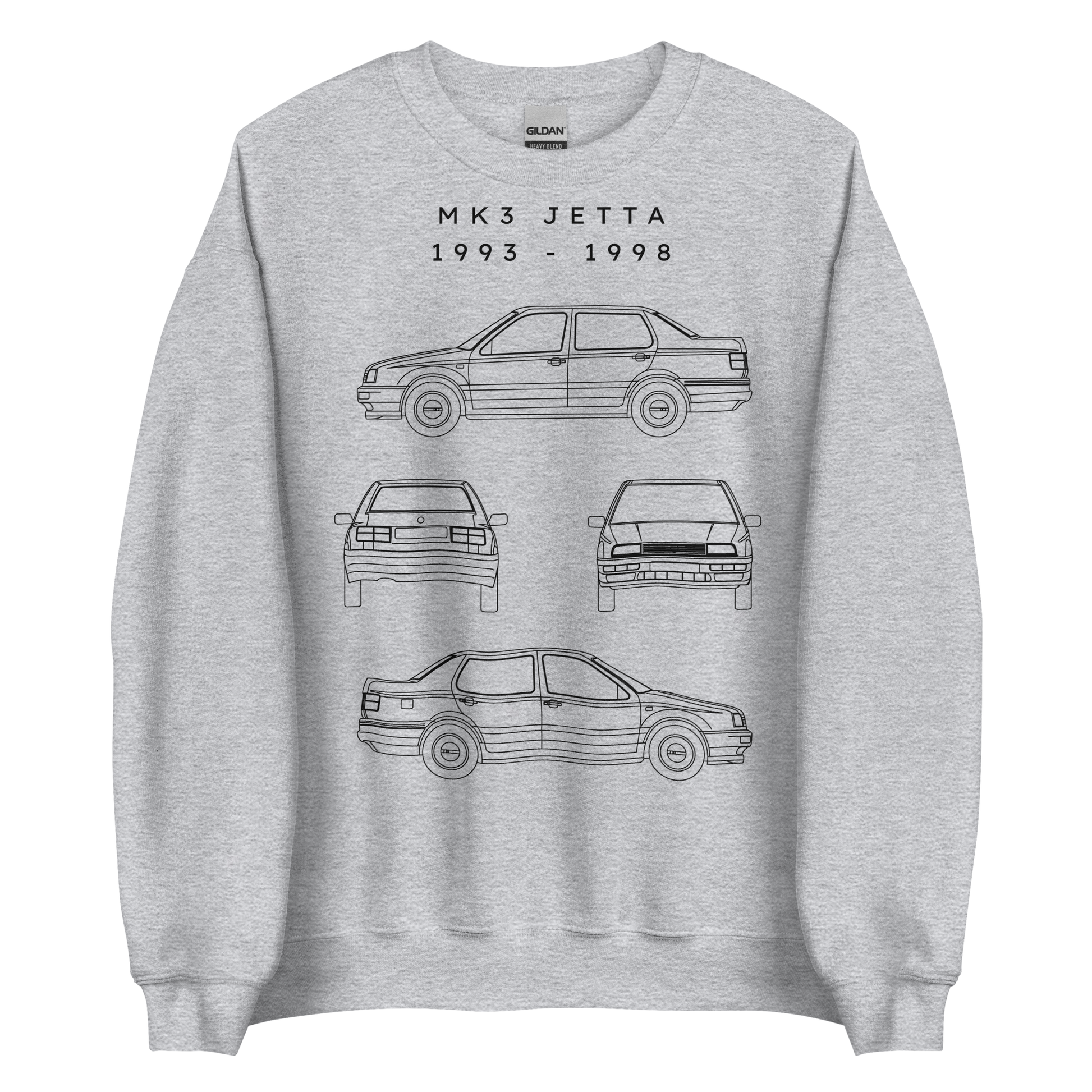 Jetta MK3 Blueprint Unisex Sweatshirt Blueprint Fashion EU