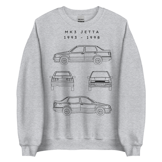 Jetta MK3 Blueprint Unisex Sweatshirt Blueprint Fashion EU