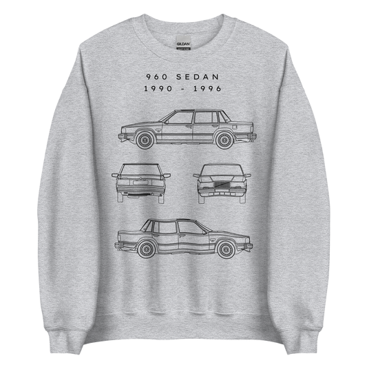 960 Sedan Blueprint Unisex Sweatshirt Blueprint Fashion EU