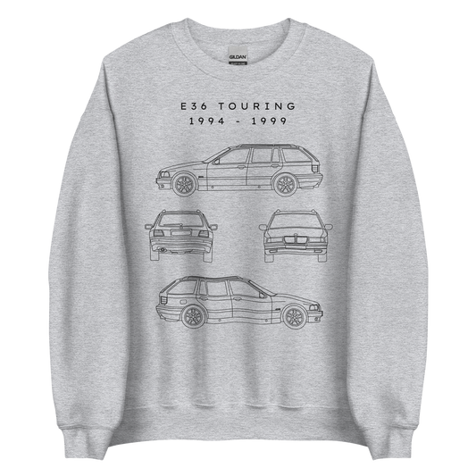 E36 Touring Blueprint Unisex Sweatshirt Blueprint Fashion EU