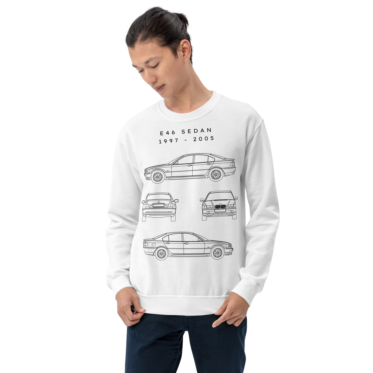 E46 Sedan Blueprint Unisex Sweatshirt Blueprint Fashion EU