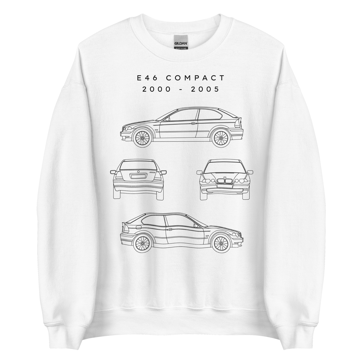 E46 Compact Blueprint Unisex Sweatshirt Blueprint Fashion EU