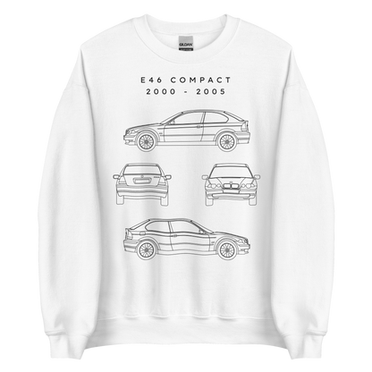 E46 Compact Blueprint Unisex Sweatshirt Blueprint Fashion EU