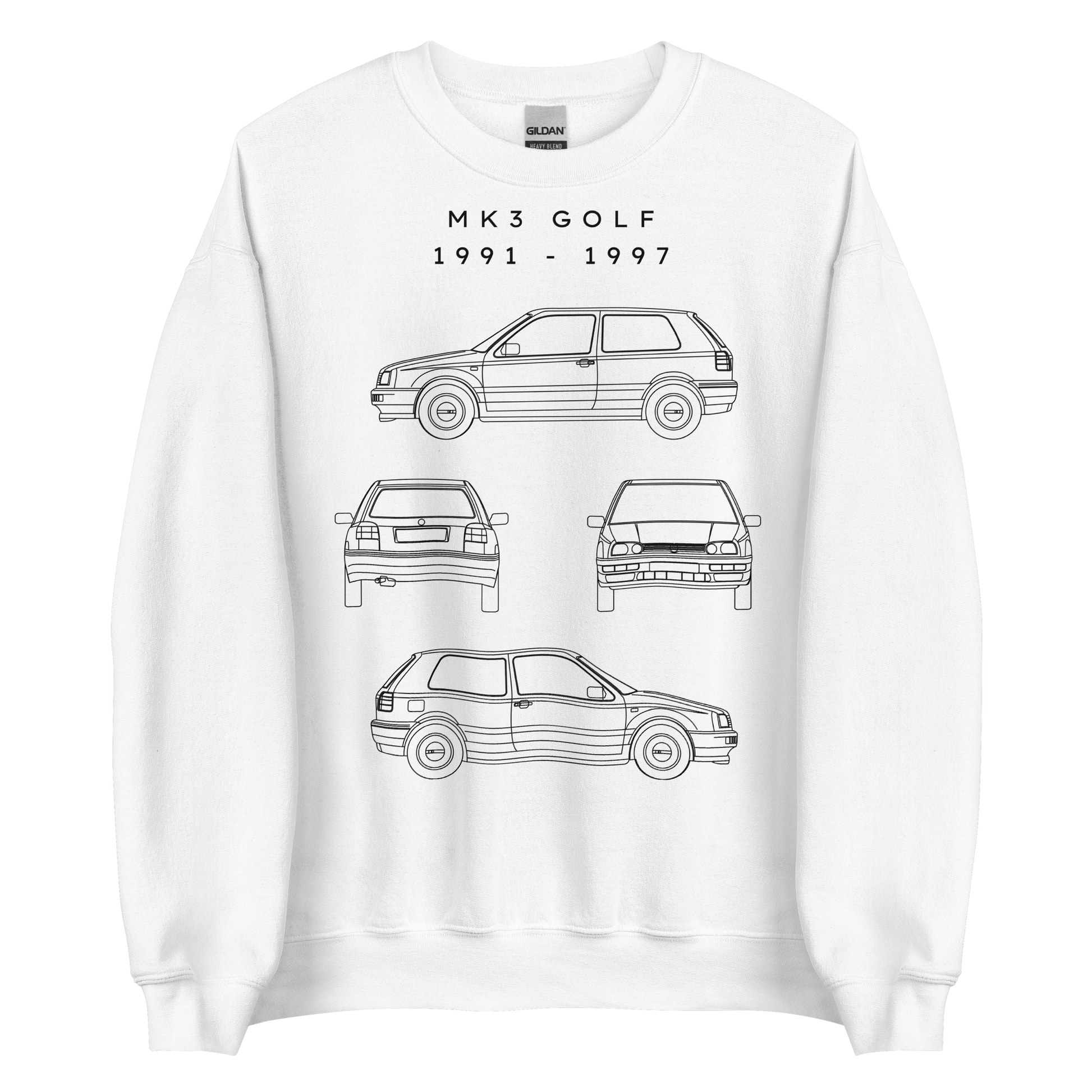 Golf MK3 Blueprint Unisex Sweatshirt Blueprint Fashion EU