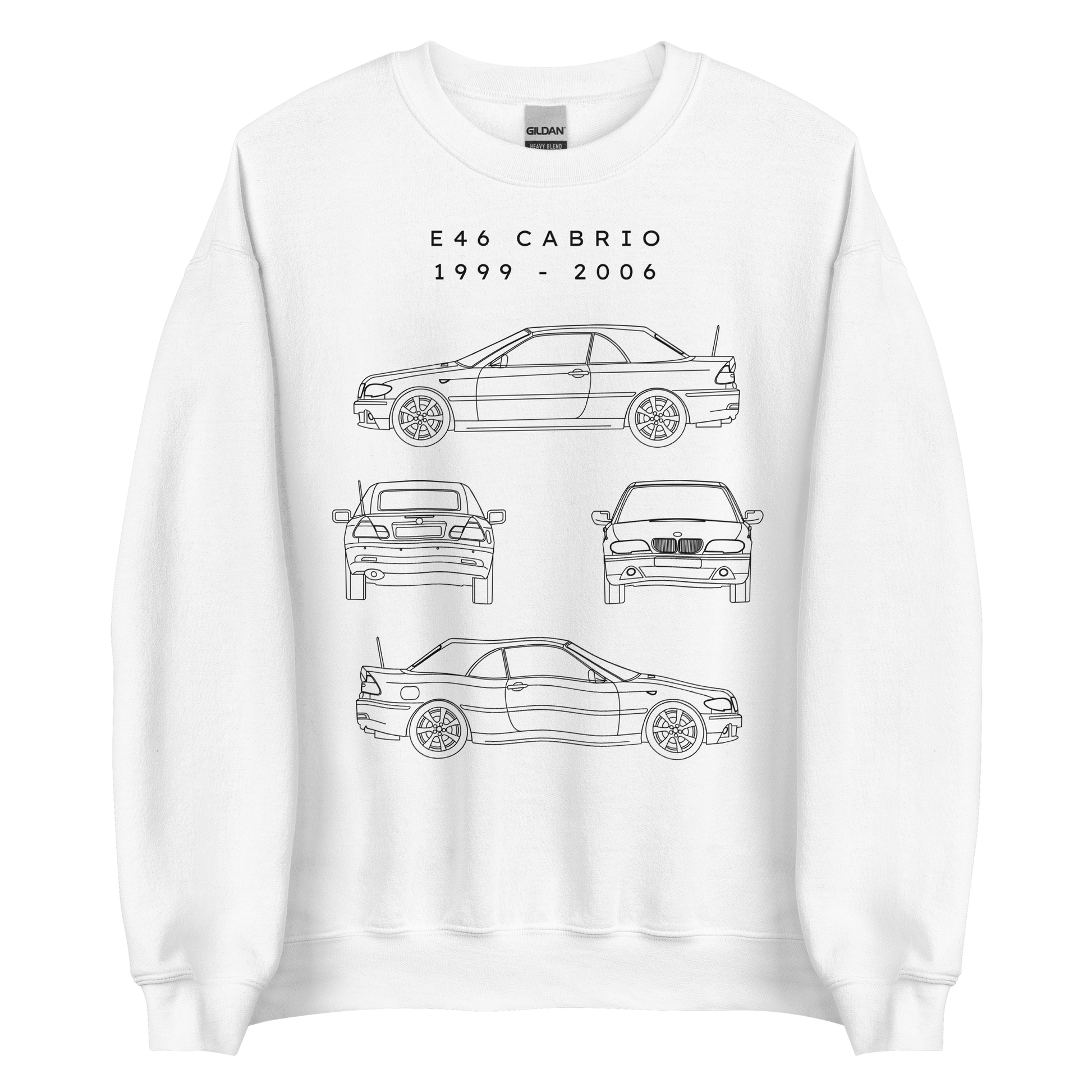 E46 Cabrio Blueprint Unisex Sweatshirt Blueprint Fashion EU