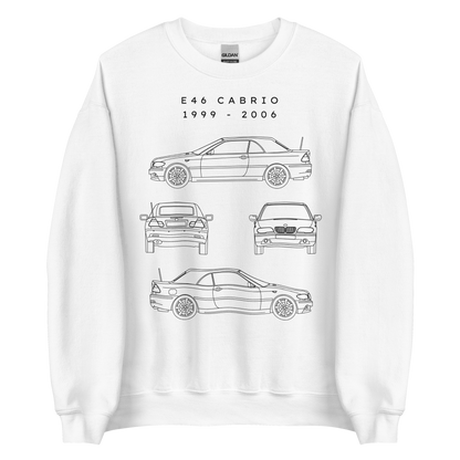 E46 Cabrio Blueprint Unisex Sweatshirt Blueprint Fashion EU