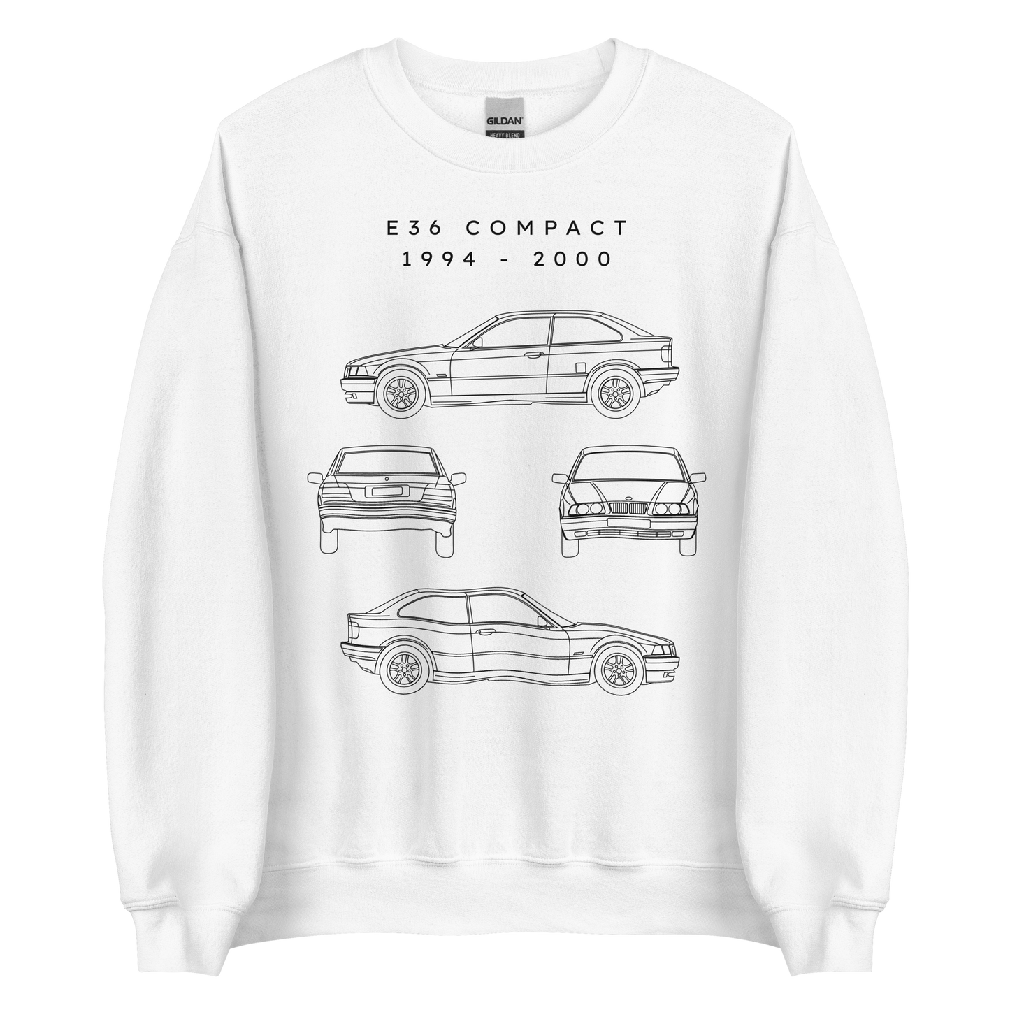 E36 Compact Blueprint Unisex Sweatshirt Blueprint Fashion EU