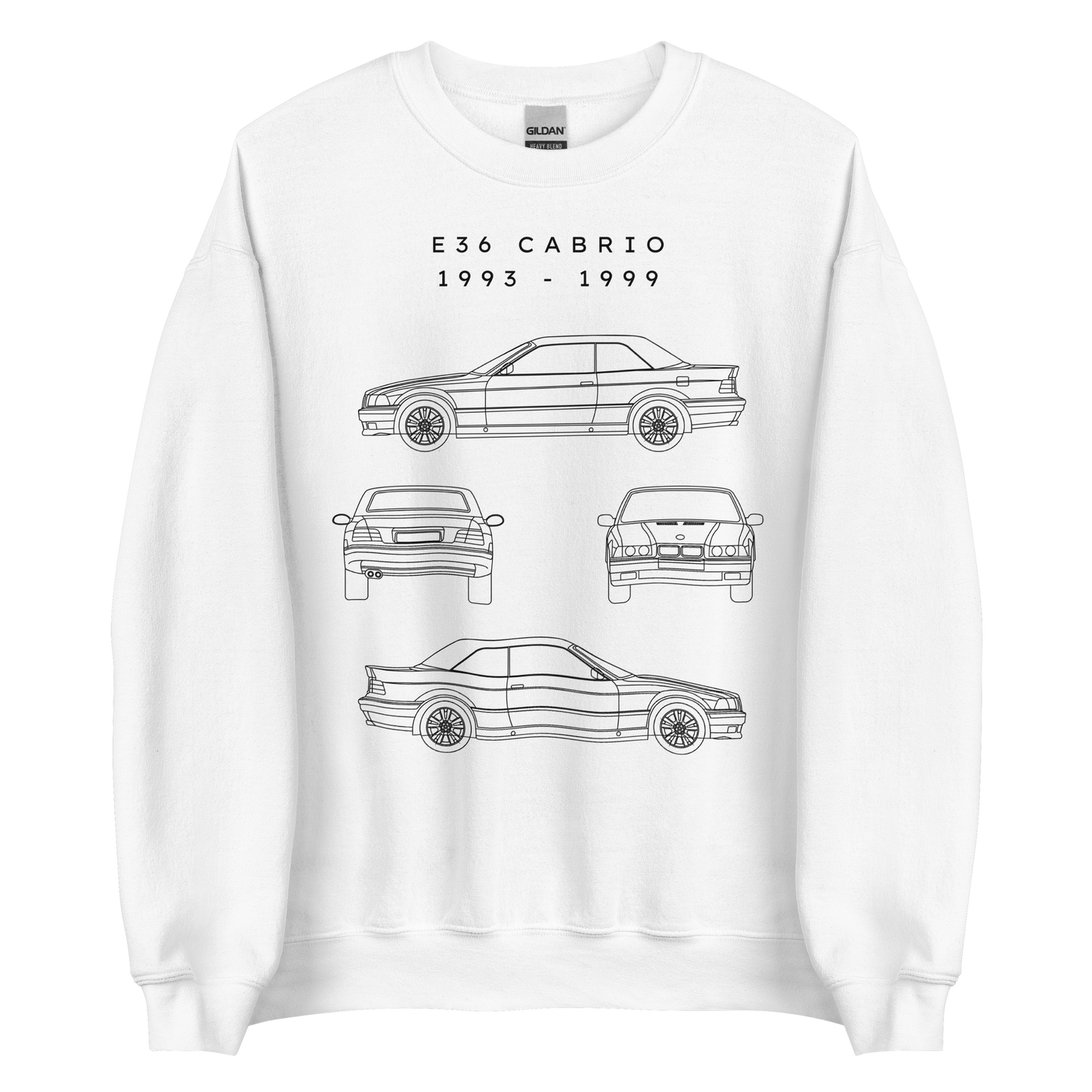 E36 Cabrio Blueprint Unisex Sweatshirt Blueprint Fashion EU