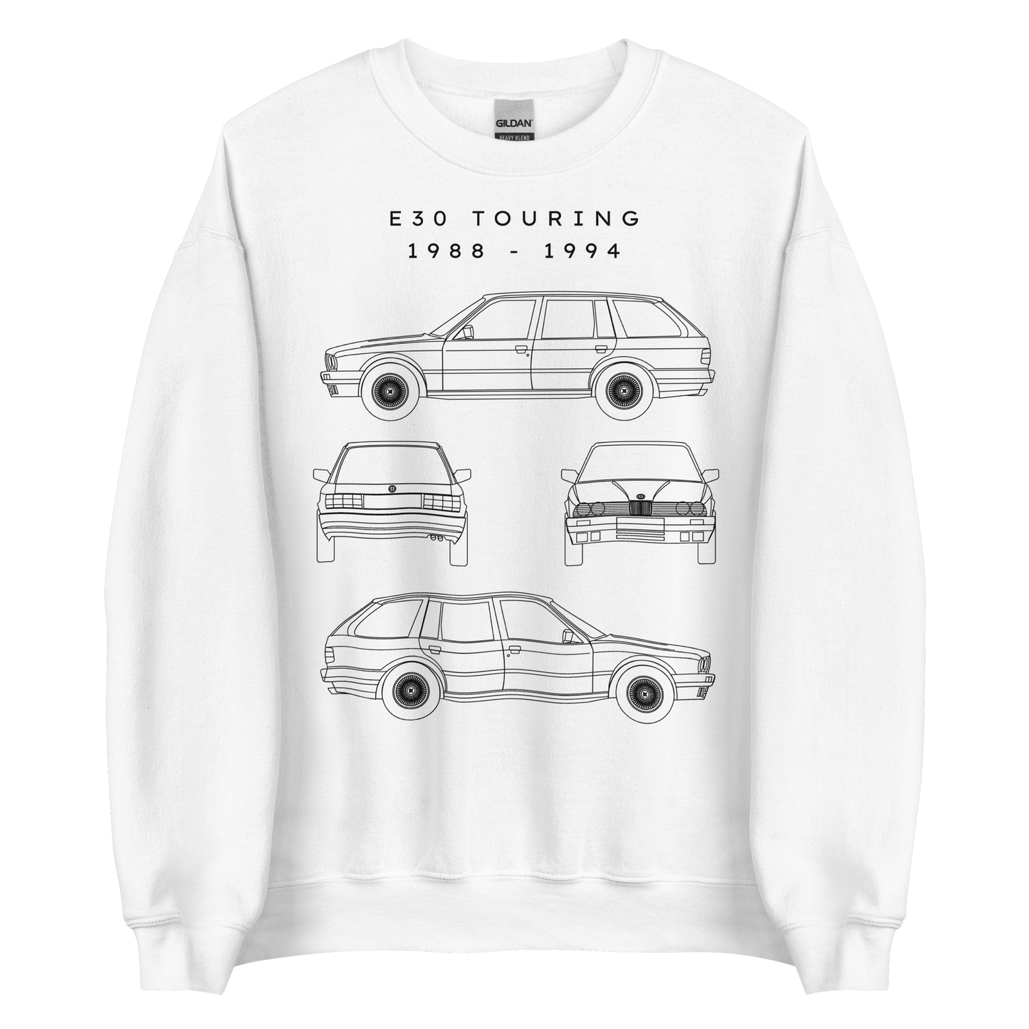 E30 Touring Blueprint Unisex Sweatshirt Blueprint Fashion EU