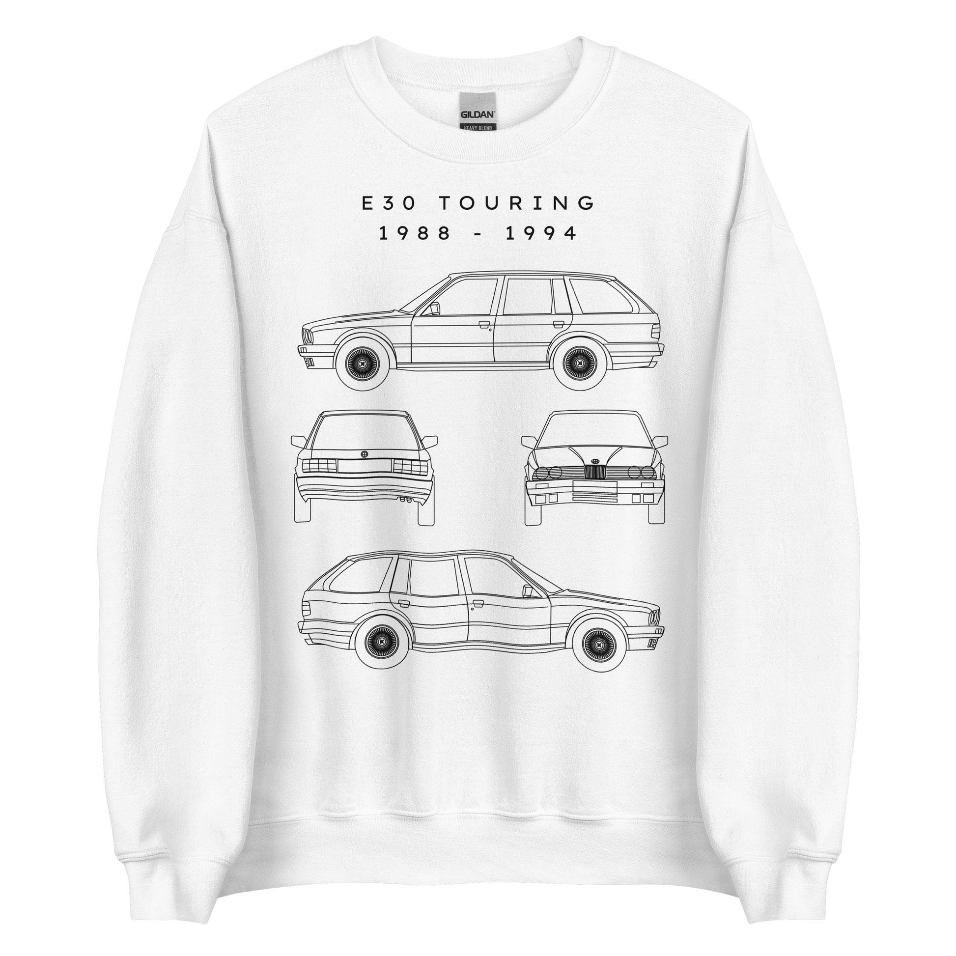 E30 Touring Blueprint Unisex Sweatshirt Blueprint Fashion EU