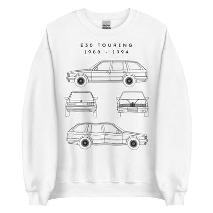 E30 Touring Blueprint Unisex Sweatshirt Blueprint Fashion EU