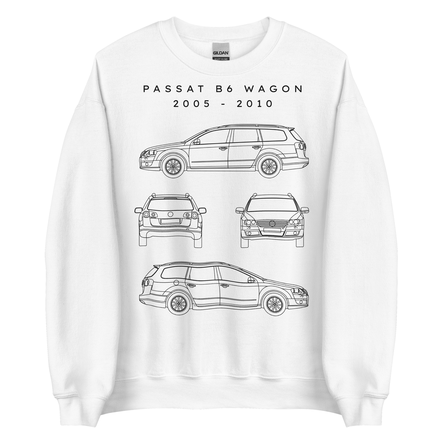 Passat B6 Wagon Blueprint Unisex Sweatshirt Blueprint Fashion EU