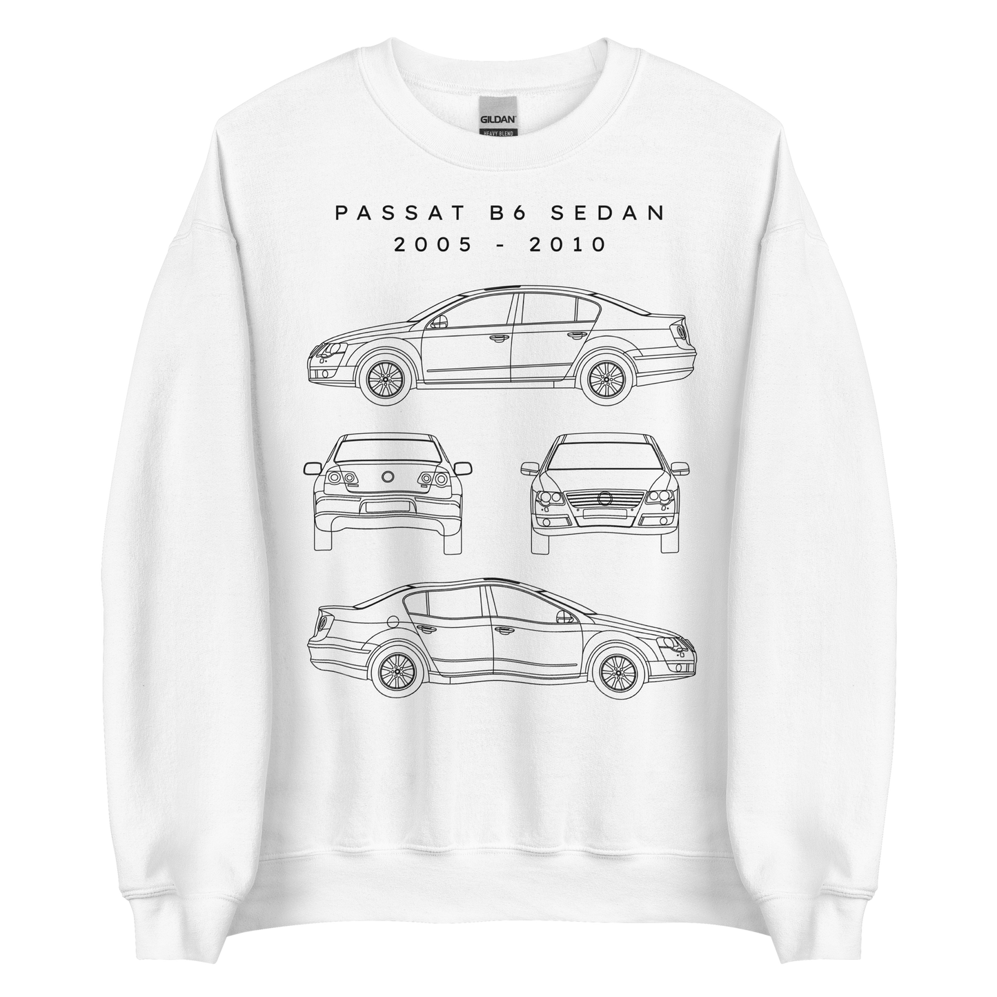 Passat B6 Sedan Blueprint Unisex Sweatshirt Blueprint Fashion EU