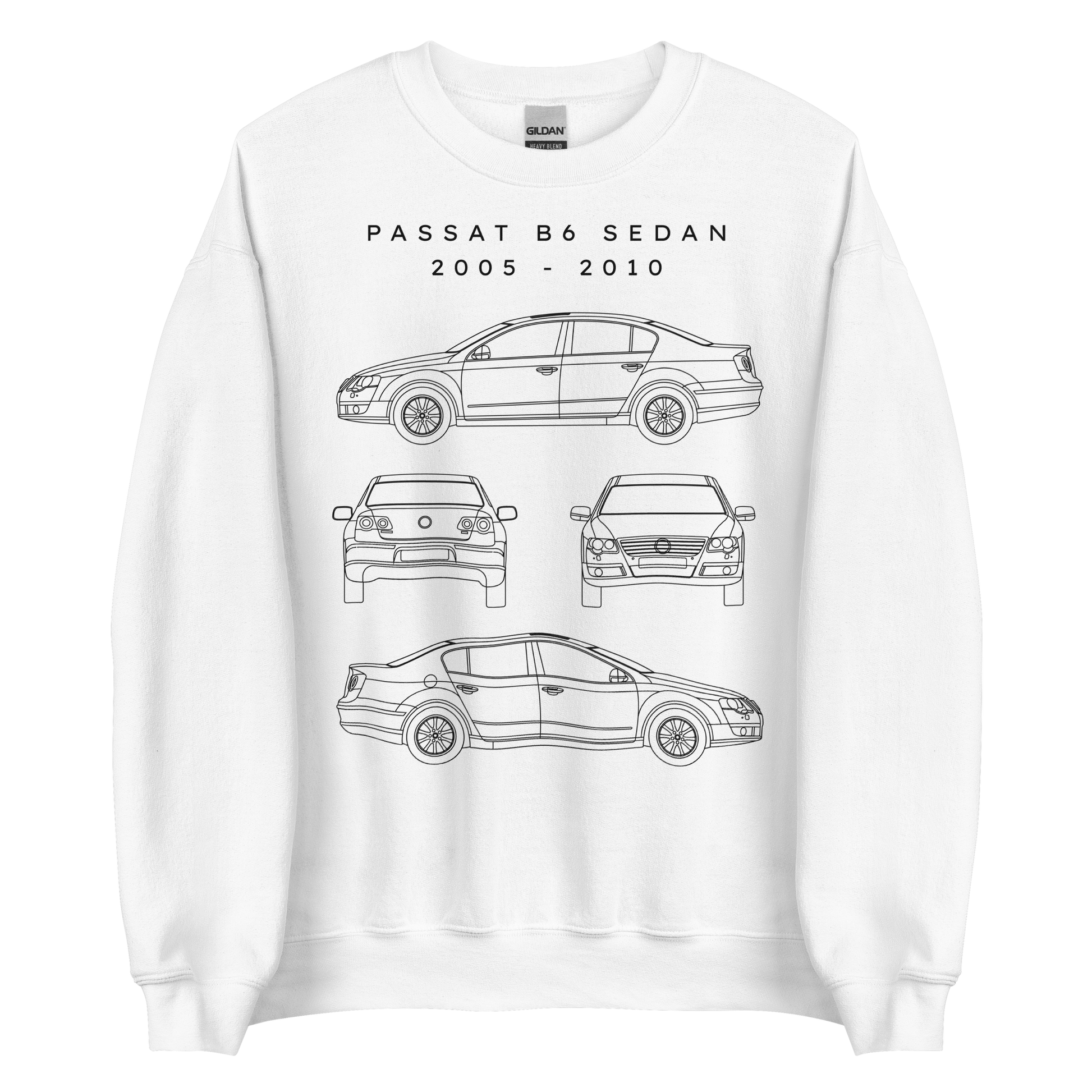 Passat B6 Sedan Blueprint Unisex Sweatshirt Blueprint Fashion EU