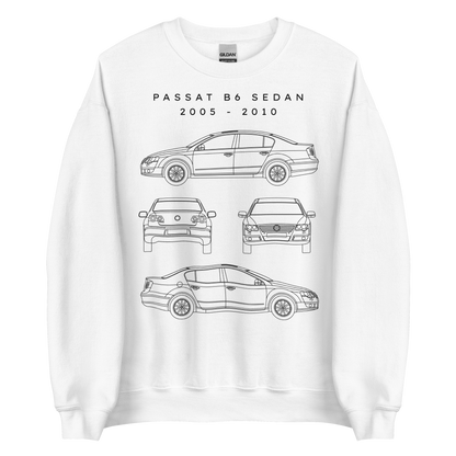 Passat B6 Sedan Blueprint Unisex Sweatshirt Blueprint Fashion EU