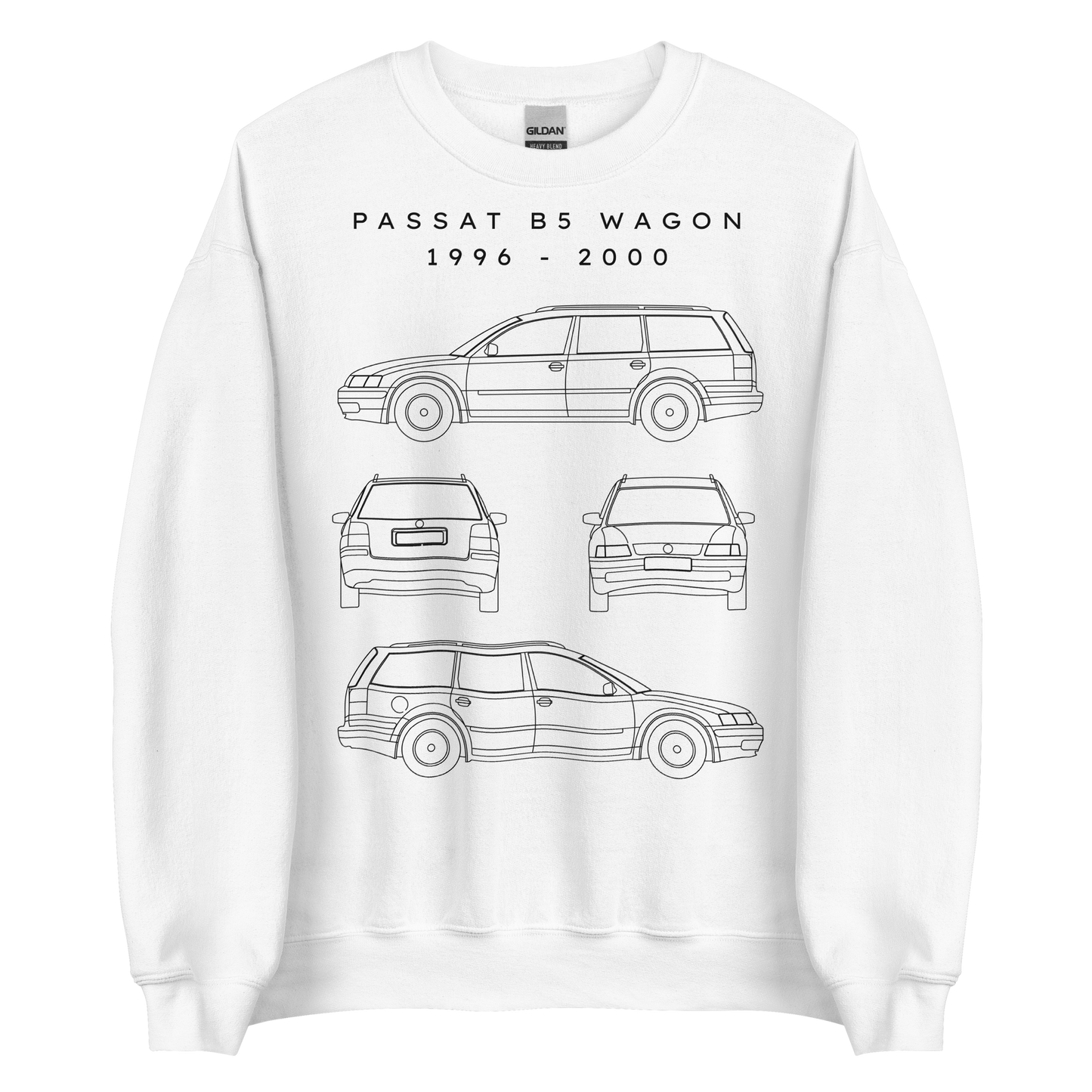 Passat B5 Wagon Blueprint Unisex Sweatshirt Blueprint Fashion EU