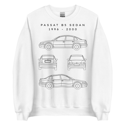 Passat B5 Sedan Blueprint Unisex Sweatshirt Blueprint Fashion EU