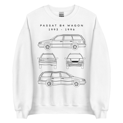 Passat B4 Wagon Blueprint Unisex Sweatshirt Blueprint Fashion EU