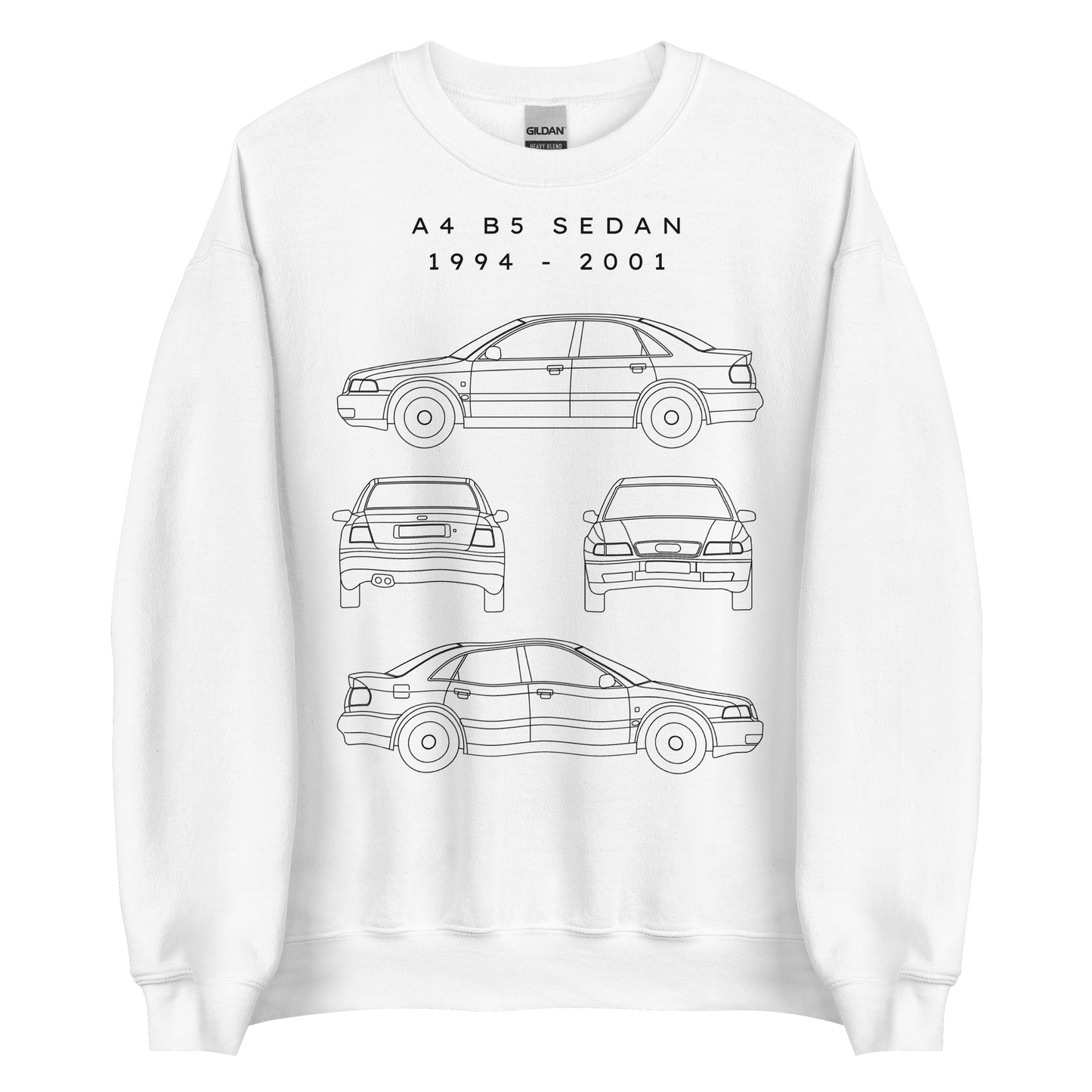 A4 B5 Sedan Blueprint Unisex Sweatshirt Blueprint Fashion EU