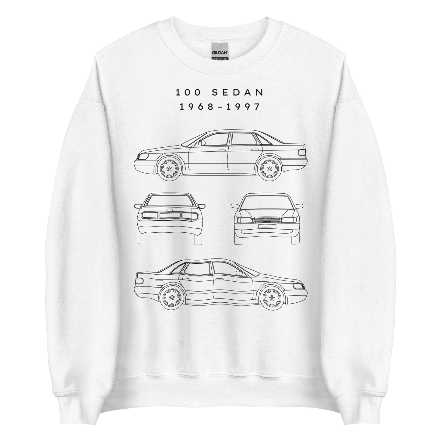 100 Sedan Blueprint Unisex Sweatshirt Blueprint Fashion EU