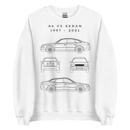 A6 C5 Sedan Blueprint Unisex Sweatshirt Blueprint Fashion EU