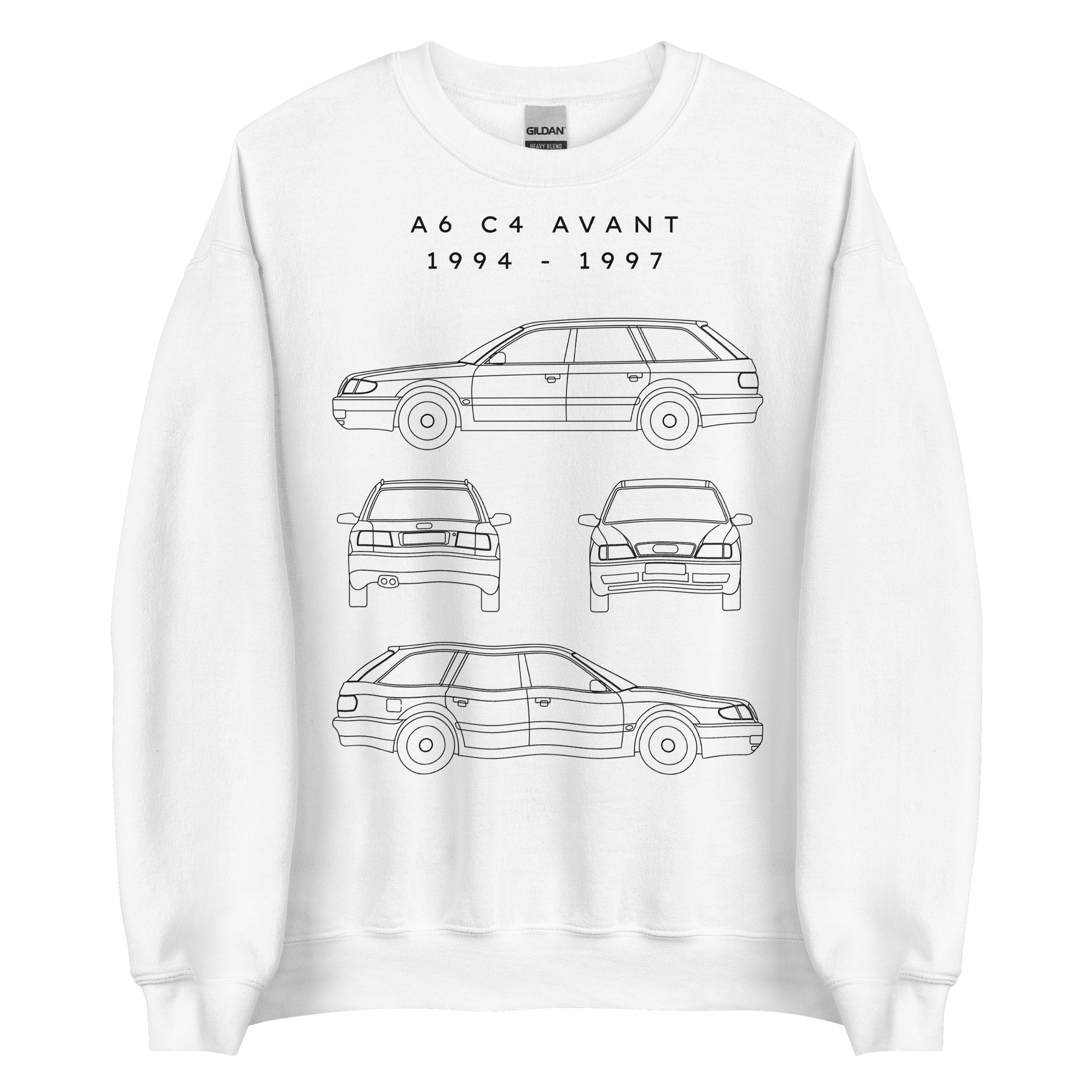 A6 C4 Avant Blueprint Unisex Sweatshirt Blueprint Fashion EU