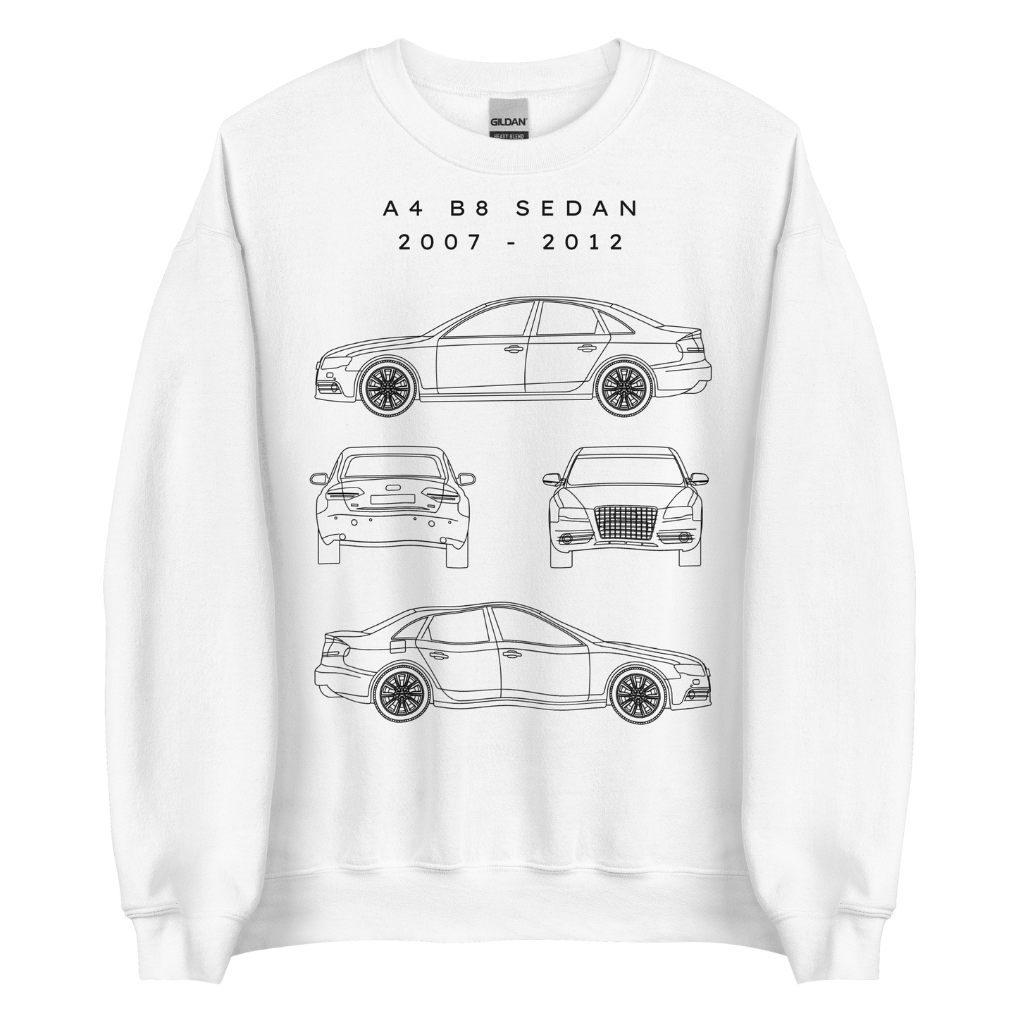 A4 B8 Sedan Blueprint Unisex Sweatshirt Blueprint Fashion EU