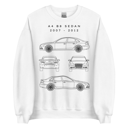 A4 B8 Sedan Blueprint Unisex Sweatshirt Blueprint Fashion EU