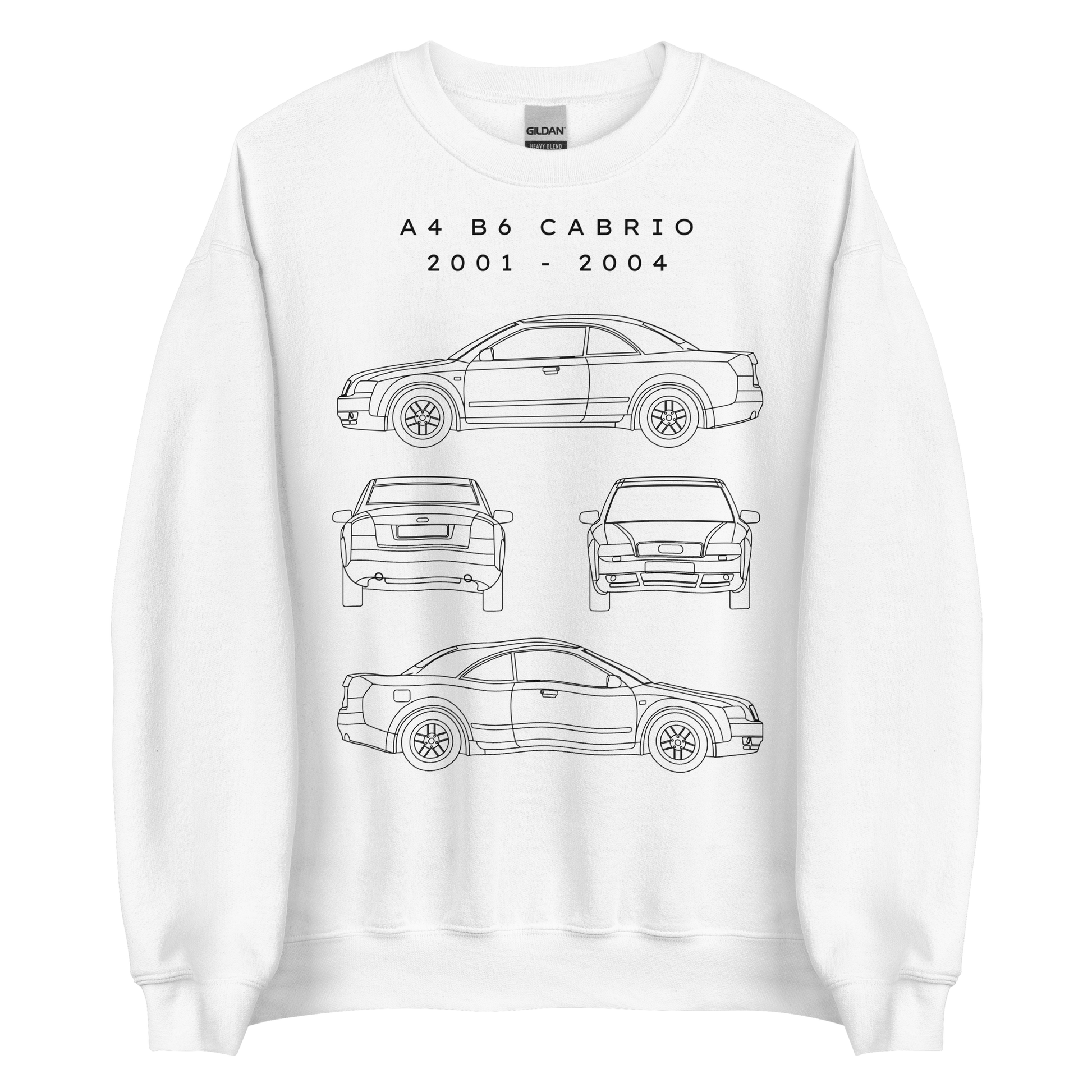 A4 B6 Cabrio Blueprint Unisex Sweatshirt Blueprint Fashion EU