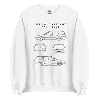 Golf Variant MK4 Blueprint Unisex Sweatshirt Blueprint Fashion EU