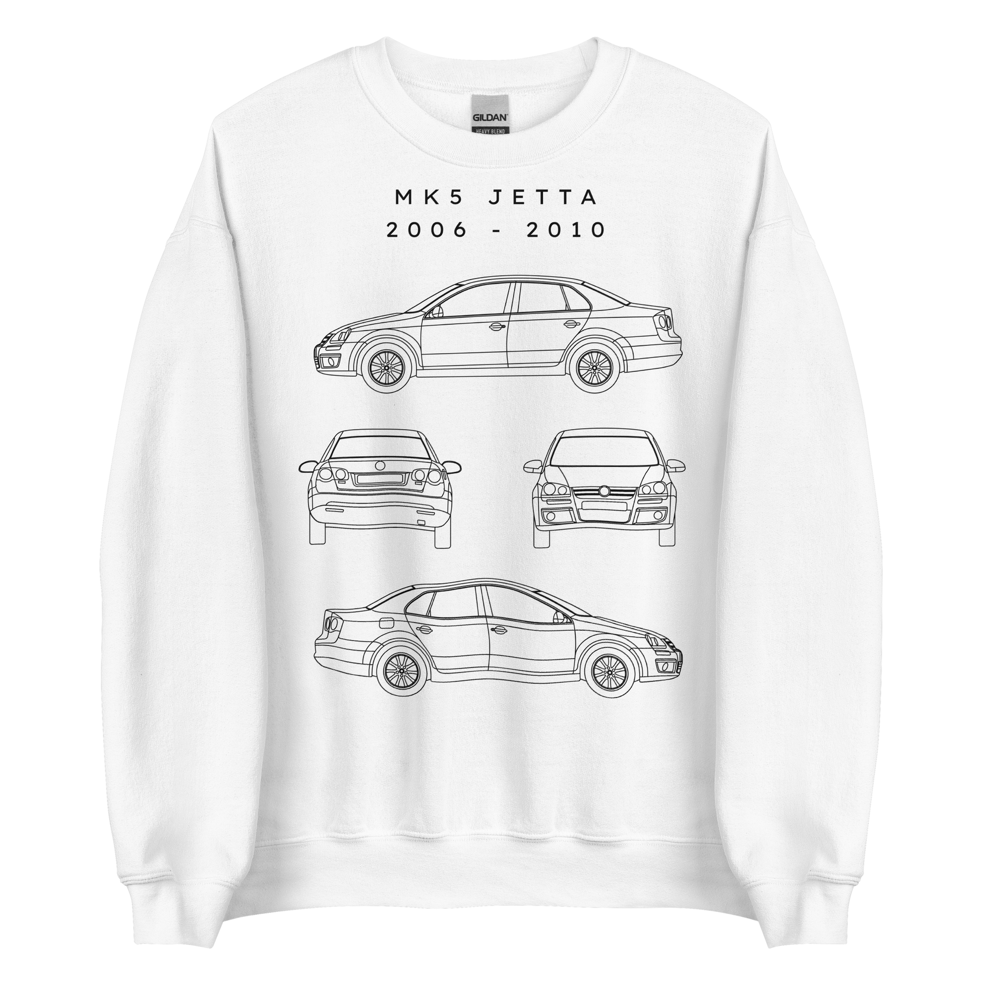 Jetta MK5 Blueprint Unisex Sweatshirt Blueprint Fashion EU