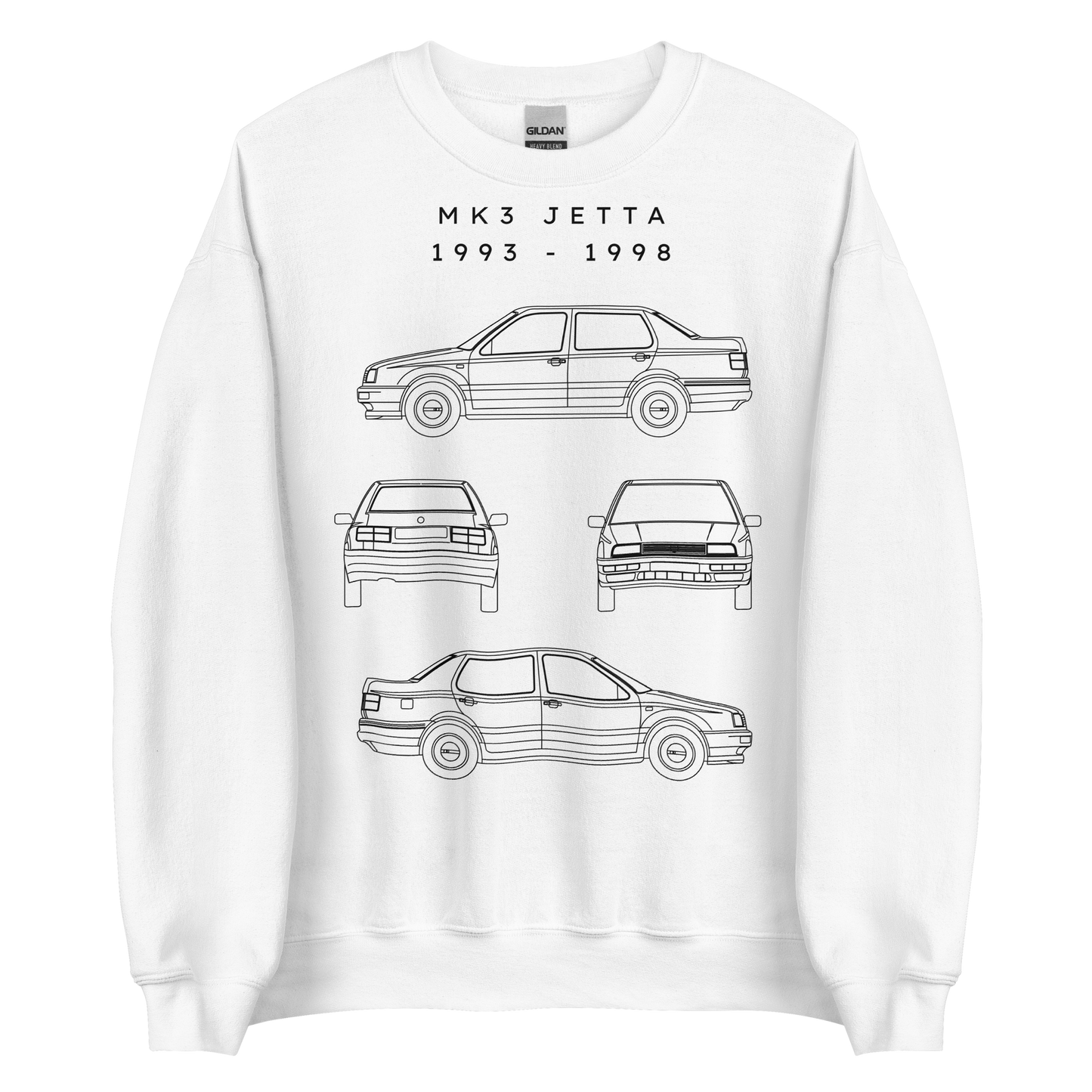 Jetta MK3 Blueprint Unisex Sweatshirt Blueprint Fashion EU