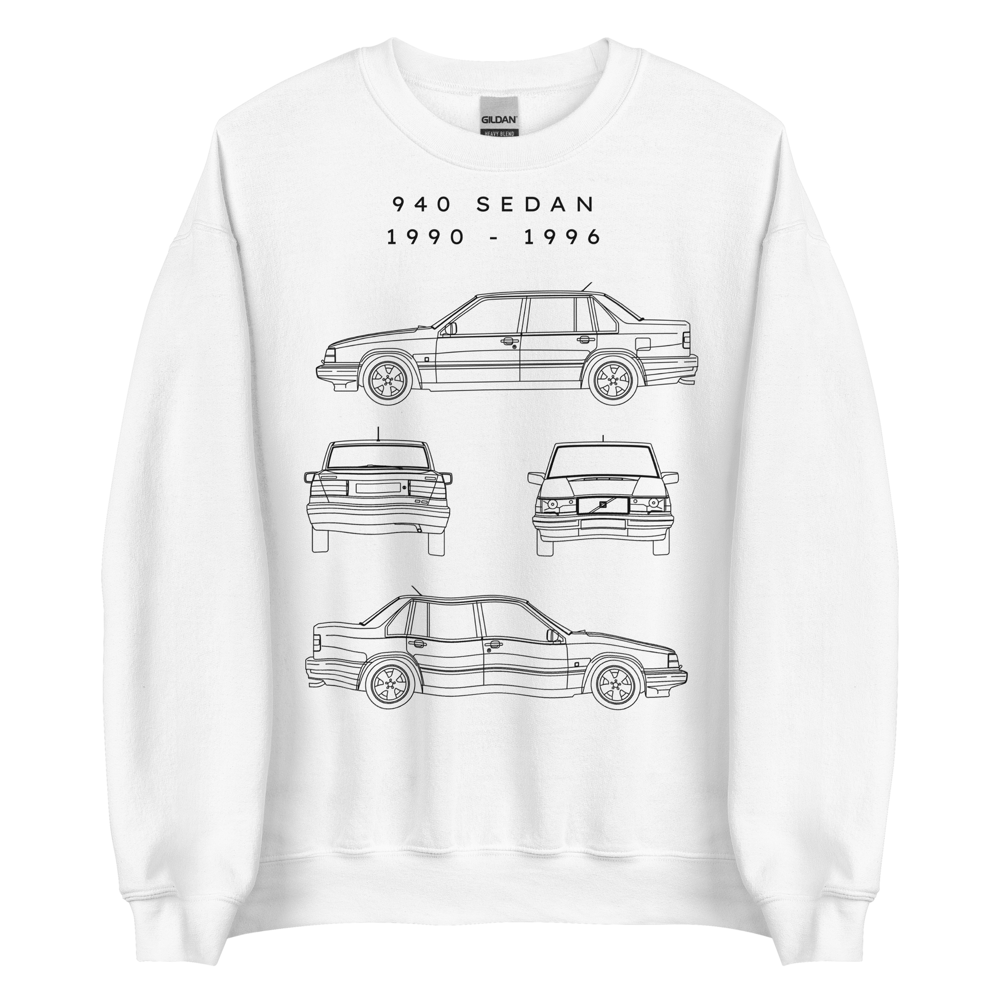 940 Sedan Blueprint Unisex Sweatshirt Blueprint Fashion EU