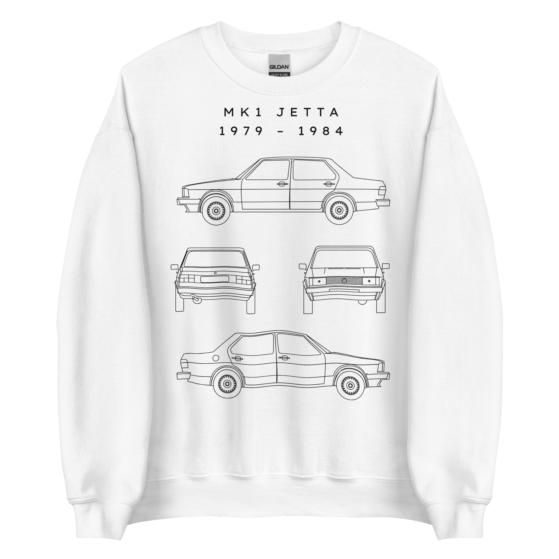 Jetta MK1 Blueprint Unisex Sweatshirt Blueprint Fashion EU