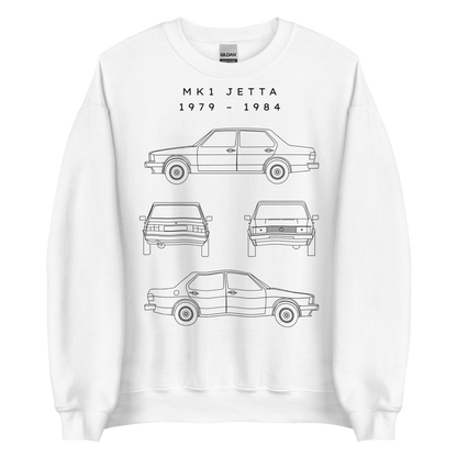 Jetta MK1 Blueprint Unisex Sweatshirt Blueprint Fashion EU