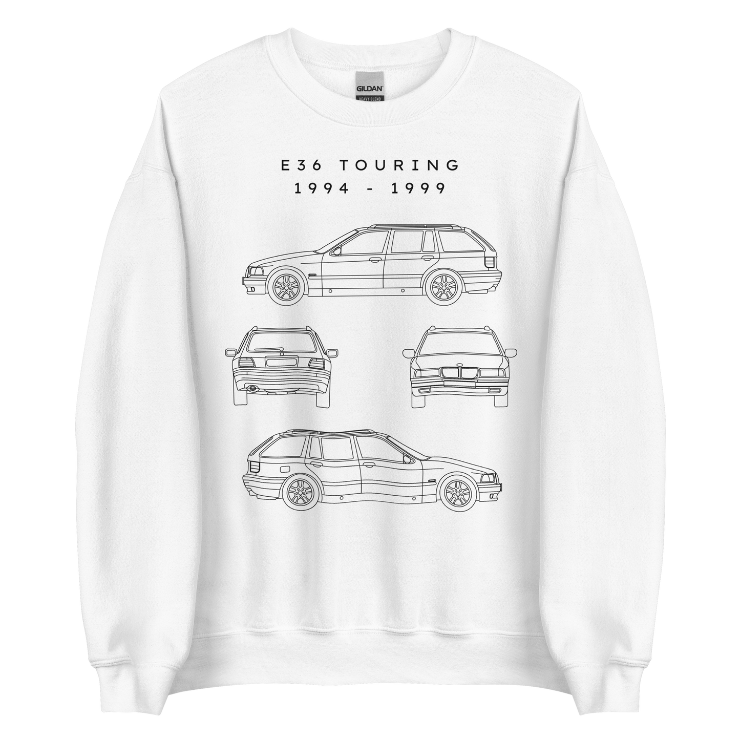 E36 Touring Blueprint Unisex Sweatshirt Blueprint Fashion EU