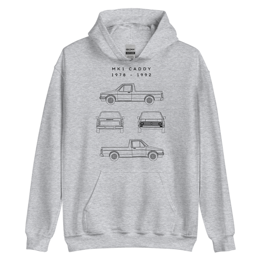 Caddy MK1 Blueprint Unisex Hoodie Blueprint Fashion EU