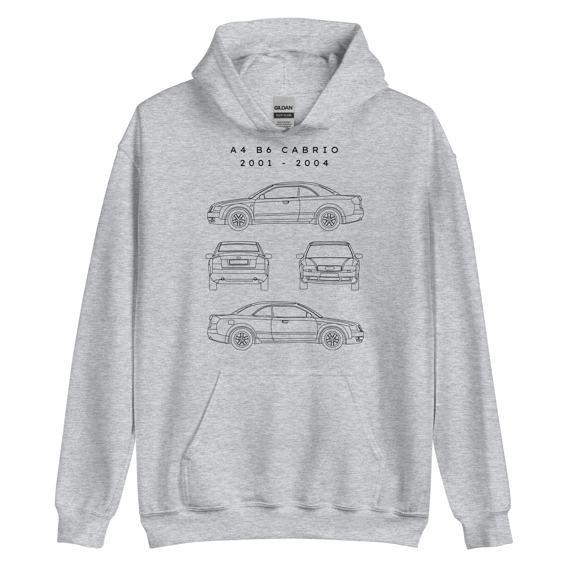 A4 B6 Cabrio Blueprint Unisex Hoodie Blueprint Fashion EU